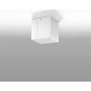 Bílé stropní svítidlo s kovovým stínidlem 10x10 cm Pax – Sollux ID_1627028