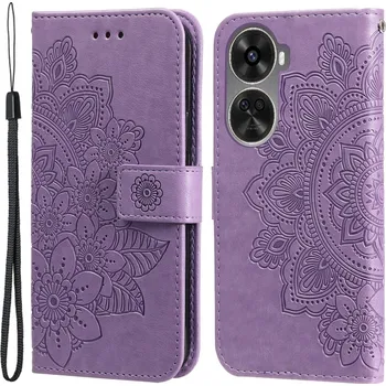 Pouzdro na mobilní telefon Mandala knížkové pouzdro na Huawei Nova 12 SE - fialové