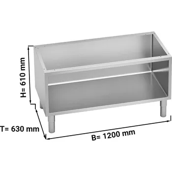 Kuchyňská skříňka G.Gastro Otevřená spodní konstrukce - 1,2 m - se zaoblenými hranami