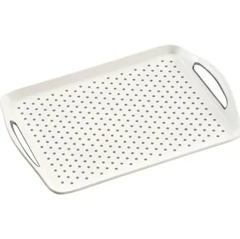 Protiskluzový servírovací tác bílý, snídaňový, 45x32 cm Kesper