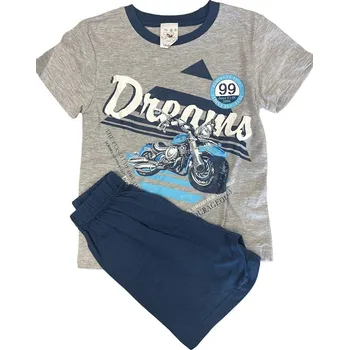 Dívčí pyžamo Clapecká souprava pyžamo KR 116, velikost 116, Barva Šedá, Rukáv krátký rukáv