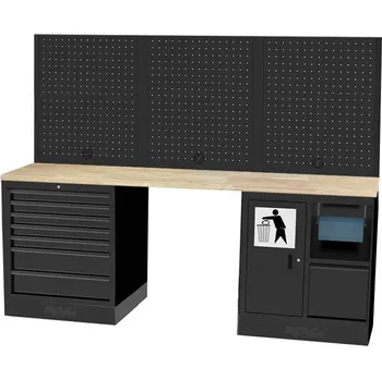 SP Tools Sestava dílenského nábytku SPT USA - SPUSS204 Pracovní deska:: dřevěná