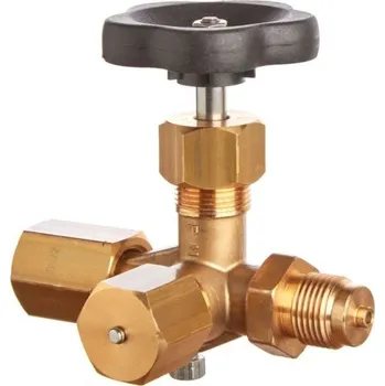 Ventil Manometrový ventil zkušební dle DIN 16 271, mosaz, až do PN 250 Připojovací rozměr vstup/výstup: Tvar A (čep-spojka) - G1/2", Těsnění/Teplota média: PTFE -20 °C až +200 °C, Spojka+zátka: Mosaz