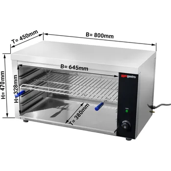 Kuchyňský gril G.Gastro Pita trouba / Salamander KOMPAKT - 0,8 m| Trouba na gratinování | Topinkovač | Pečicí gril | Elektrický | Gastro