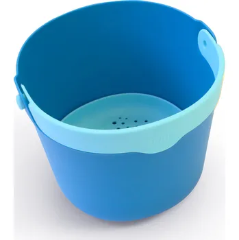 Hračka pro nejmenší Kyblík se sítkem Bucki, modrá/světle modré madlo