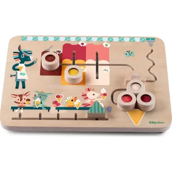 Dřevěná hračka Lilliputiens - dřevěný panel - zmrzlinový labyrint