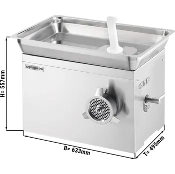 Kuchyňský mlýnek G.Gastro Commercial Electric Meat Mincer #32 - Heavy-Duty - 650 kg/h - 1.8 kW - Integrated cooling