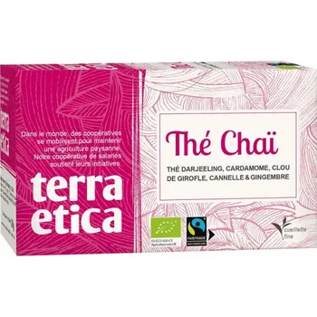 Čaj Terra Etica Bio černý čaj Darjeeling s kořením Chai, sáčky 20 x 1,8 g