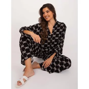 Dámský komplet s potiskem dvoudílný letní černý