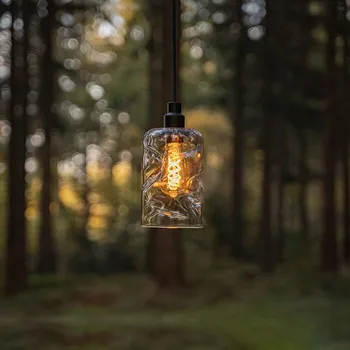 Your Design Svěšené skleněné svítidlo Easy One Small Natural Sklo: Pokované modře, Barva objímky: Zlatá E-S-N-E27/MZ