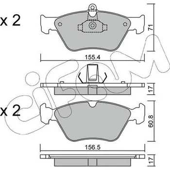 Brzdová destička Sada brzdových destiček, kotoučová brzda CIFAM 822-128-0