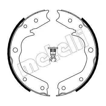 Brzdový systém Sada brzdových čelistí, parkovací brzda METELLI 53-0315
