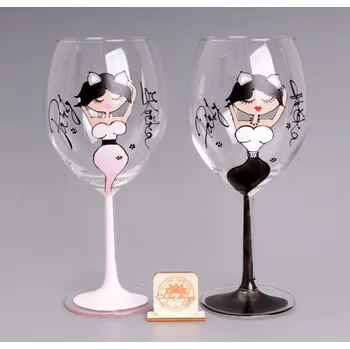 Sklenice MAXI VÍNOVKA - párty kočka Barva: Růžová