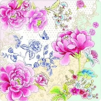 prostírání Easy Life, Itálie Easy Life - Korkové prostírání pod skleničky CHINOISERIE 1 ks - 10,5*10,5 cm