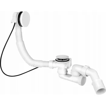 Sifon Vanový automatický sifon Mc Alpine, bílý, mosazný knoflík [15]