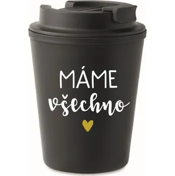 Termohrnek MÁME VŠECHNO - černý termohrnek 300 ml