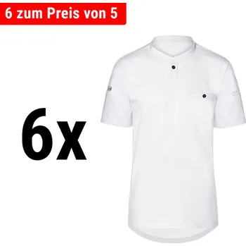 Pánské tričko G.Gastro (6 pieces) KARLOWSKY | Men's Short Sleeve Performance Work Shirt – Slim Fit - White - Size L