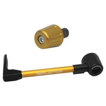 Lever guard ACCOSSATO with gold hose and joint left, aluminium DE005-035-TD-12