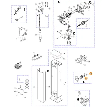 Pohon brány Nice CM-B-1001.1630 vložka na klíč, č. 1001