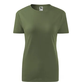 Dámské tričko MALFINI Základní bavlněné dámské tričko Malfini 145 g/m Barva: zelená khaki, Velikost: XL