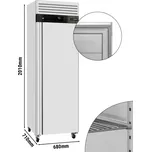 G.Gastro Nerezová lednice ECO - 600L - s 1 dveřmi - vnitřní strana dveří z plastu