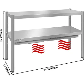 Vinotéka G.Gastro Tepelný most PREMIUM 1,2 m - se 2 policemi 0,7 m výška