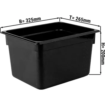 Dóza na potraviny G.Gastro Polykarbonátová GN nádoba 1/2 - černá - hloubka 200 mm