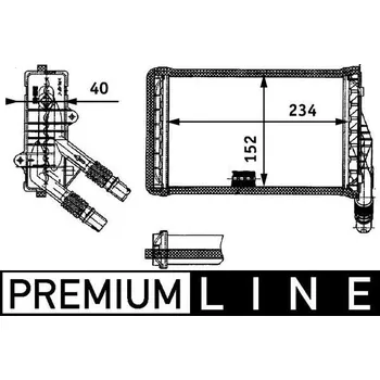 Výměník tepla Vymenik tepla, Vnitrni vytapeni MAHLE AH 85 000P
