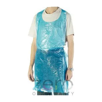 Jednorázový oděv Zástěra jednorázová LDPE 80 x 125 cm (15 µm) - modrá