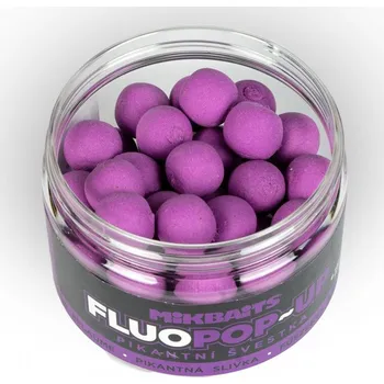 Boilies MIKBAITS - Plovoucí boilies FLUOPOP-UP 150ml 14mm PIKANTNÍ ŠVESTKA