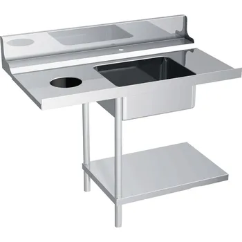 Pec na pizzu G.Gastro Pass Through Dishwasher Inlet Table - 1000mm - Mounted left - with 1 bowl & waste chute - for DS430 Series