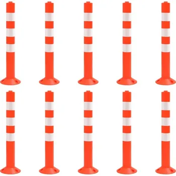 Dopravní značka vidaXL Zahrazovací sloupky k řízení dopravy 10 ks 75 cm PE [150961]