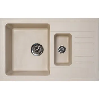 Nerezový dřez Metalac Inko Metalac Inko, dřez X GRANIT QUADRO PLUS 1.5D, 780 x 500 mm, průměr 90 mm pro sifon, tl. 12 mm (šampaň), včetně sifonu