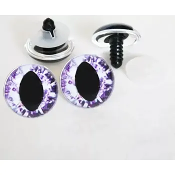 Bezpečnostní očka hadí 3D fialová 14mm (Bezpečnostní očka 3D hadí fialová 14mm)