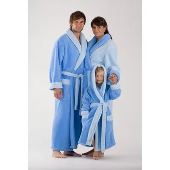 Dámský župan AKCE - Dětský župan Lilly s kapucí 9019 - Vestis sv.modrá s modrou 128