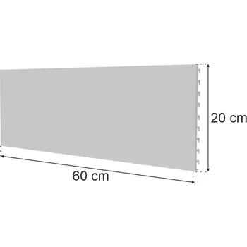 Prodejní regál Zadní panel plný MAGO RAL 7035 šedá Délka: 60cm, Výška: 20cm