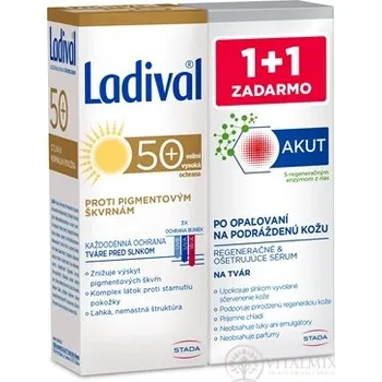 Přípravek na opalování Ladival Anti-spot 50+SPF + Akut Face serum krém proti pigmentovým skvrnám 50 ml + sérum po opalování 50 ml,