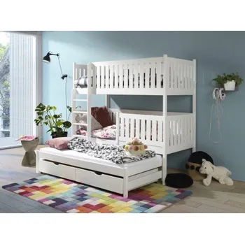 Dětská postel Patrová postel pro 3 osoby JULIA s úložným prostoremným prostoremým prostorem