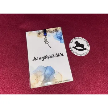 HandMade by VeJa Dárková karta - Jsi nejlepší táta s přívěškem