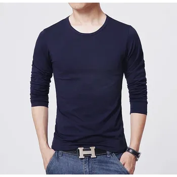 Pánské tričko s dlouhými rukávy Barva: Tmavě Modrá, Velikost: L