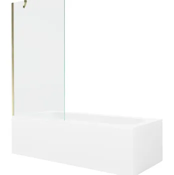 Vana Mexen Vega vana 150x70cm panel + zástěna 90 cm, průhledná, zlatá 550115070X9509000050