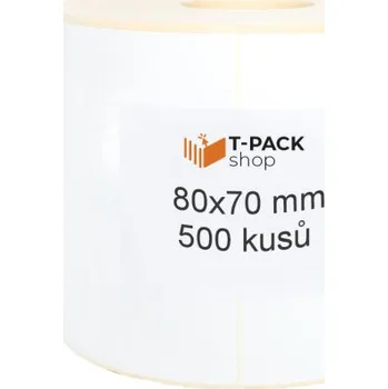 Samolepící etiketa Termální etikety 80x70 500ks 40mm žil Bílá