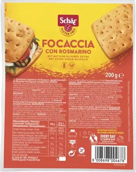 Trvanlivě pečivo Schär Focaccia con Rosmarino bezlepkové pečivo 200 g
