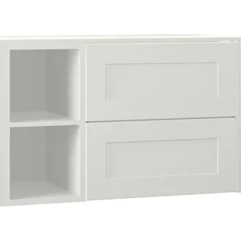 Koupelnový nábytek EBS Lana Skříňka umyvadlová s deskou a s regálem vlevo, 93,2 cm, bílá matná, LANARL90B