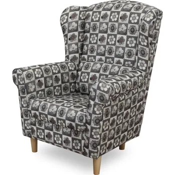 Křeslo Křeslo ušák Charlotte látka patchwork N1 (Křesla ušáky)