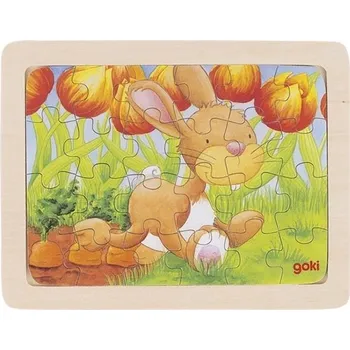 Hračka GOKI Dřevěné puzzle Králík 24 dílků