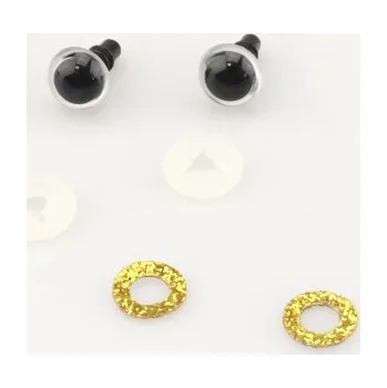 Pro Háčkování Oči bezpečnostní třpytivé zlaté, 8 mm