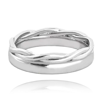 Prsten MINET Dvojitý zvlněný stříbrný prsten Velikost prstenu: 57