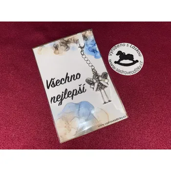 HandMade by VeJa Dárková karta - Všechno nejlepší s přívěškem