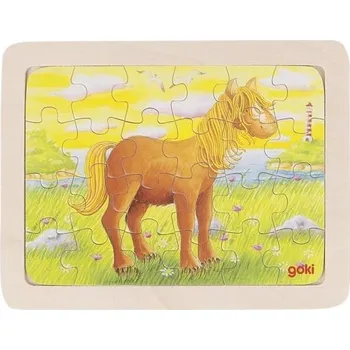 GOKI Dřevěné puzzle Koník 24 dílků